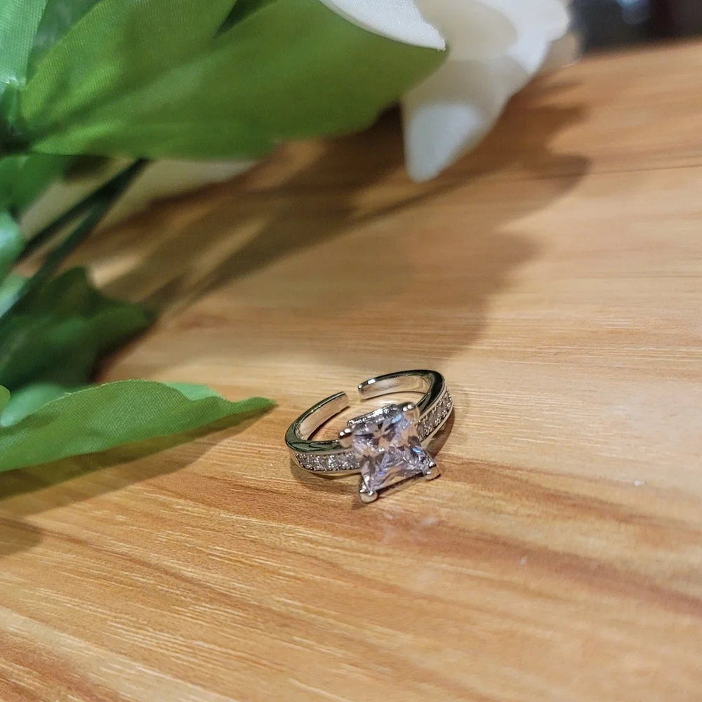925 Sterling Silver Proposal Ring for Women,Princess,CertifiedTibetan,Engagement - Picture 4 of 7